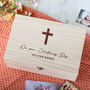 Personalised Christening Keepsake Box Gift For Baby Or Child With Engraved Cross, thumbnail 1 of 4