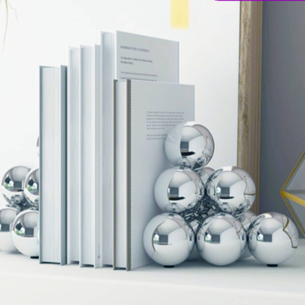 Contemporary Bubbles Bookend Polished Stainless Steel, 1 of 6