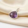 Silver Alexandrite June Birthstone Heart Charm Pendant, thumbnail 1 of 2