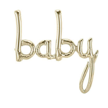 Baby Gold Script Phrase Foil Balloon, 2 of 2