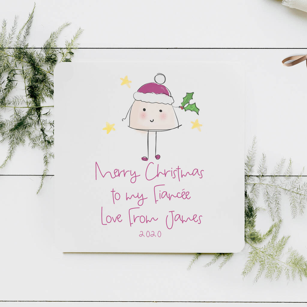 Merry Christmas To My Fiancée Personalised Card C By Parsy Card Co