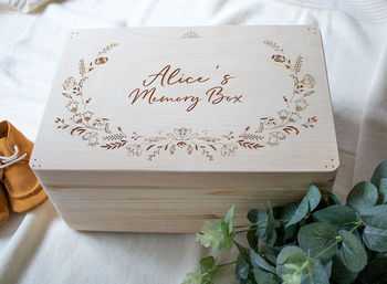 Personalised Memory Box With Floral Design, 2 of 3