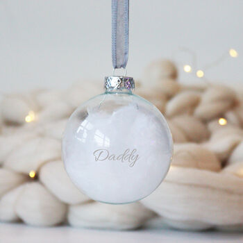 Personalised Glass Memory Feather Bauble, 5 of 6