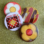 Retro 70s Style Granny Square And Hook Crochet Badges, thumbnail 3 of 4