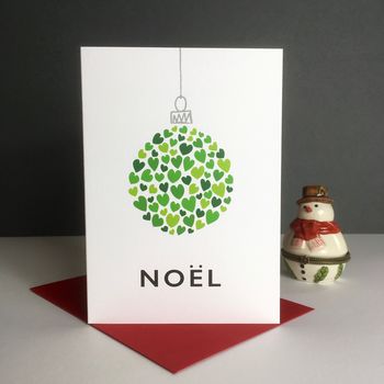 'Noel Bauble Of Hearts' Christmas Card, 2 of 2