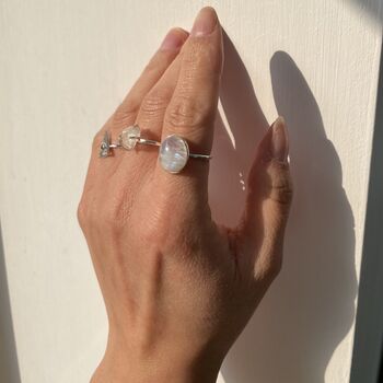 Sterling Silver Moonstone Magic Ring, 4 of 6
