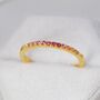 Ruby Red Ombre Half Eternity Ring In Sterling Silver, thumbnail 4 of 11