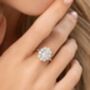 Two.Five Ct Oval Moissanite Halo Engagement Ring, thumbnail 1 of 9