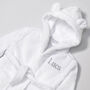 Personalised White Baby Dressing Gown With Ears, thumbnail 5 of 11