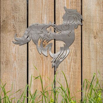 Rusted Metal Horses Wall Art Garden Art Gift Idea, 5 of 10