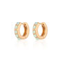 Opal Huggie Hoop Earrings, thumbnail 10 of 12