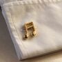Music Note Gold Cufflinks Gift For Musicians 316 L Stainless Steel, thumbnail 5 of 6