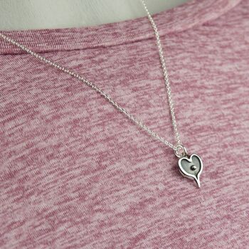 Heart Necklace Two Tone Sterling Silver, 2 of 3