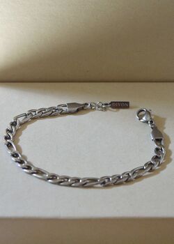 Silver 5mm Figaro Chain Bracelet Adjustable Minimal Gift, 3 of 6