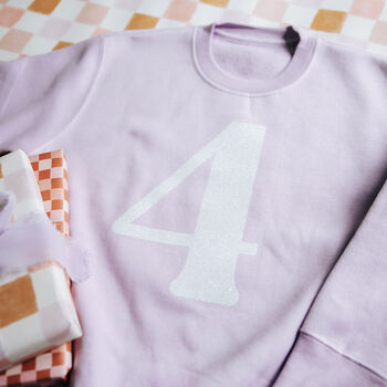 Glitter Number Children's Birthday Jumper, 9 of 9