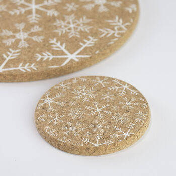 Cork Placemats And Coasters | Snowflake, 3 of 7
