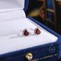 Natural Garnet Heart Stud Earrings In Sterling Silver, thumbnail 8 of 12