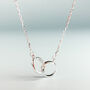 Sterling Silver Interlocking Rings Pendant Necklace, thumbnail 3 of 7