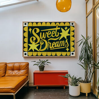 Sweet Dreams Print, Bedroom Poster, Green Prints, 2 of 8