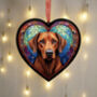 Rhodesian Ridgeback Stained Glass Effect Heart Suncatcher, thumbnail 3 of 5