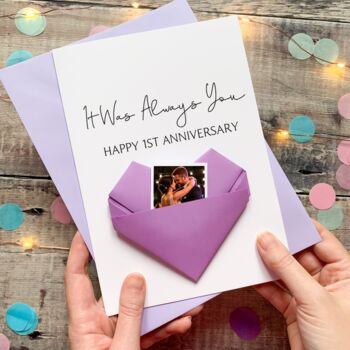Personalised Origami Anniversary Card – Always You Design For Husband, Wife Or Partner, 3 of 9