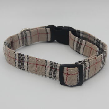 Beige Tartan Dog Collar, 3 of 10