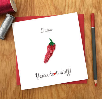 'You're Hot Stuff' Personalised Chilli Card, 2 of 2