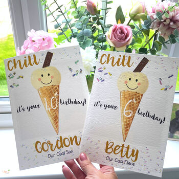 Personalised Ice Cream 10th Birthday Card, 4 of 6