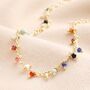 Colourful Semi Precious Stone Tiny Droplet Necklace In Gold, thumbnail 1 of 5