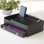 Men's Black Wood Valet Tray With Jewellery Storage, thumbnail 1 of 4