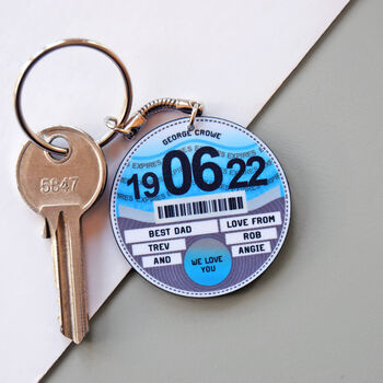 Personalised Tax Disc Keyring For Dad, 6 of 6