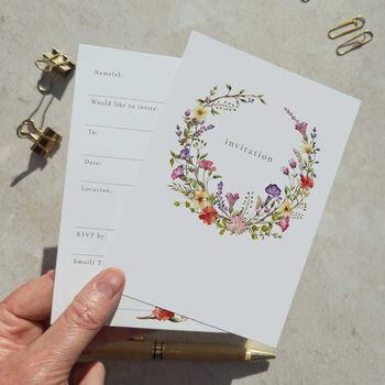 Delicate Flowers Ready To Write Invitations, 2 of 10