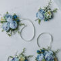 Wedding Peony Wrist Corsage In Sky Blue, thumbnail 8 of 9