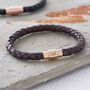 Personalised Rose Gold Plated Clasp Leather Bracelet, thumbnail 2 of 6