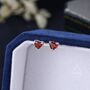 Natural Garnet Heart Stud Earrings In Sterling Silver, thumbnail 6 of 12
