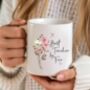 Personalised Minimalistic Best Teacher Friend Floral Mug Gift, thumbnail 6 of 9