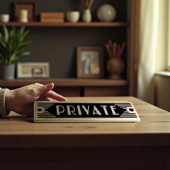 Private Metal Door Sign Art Deco Or Modern, 4 of 6