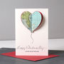 Personalised Map Heart Balloon Valentine's Card, thumbnail 8 of 11