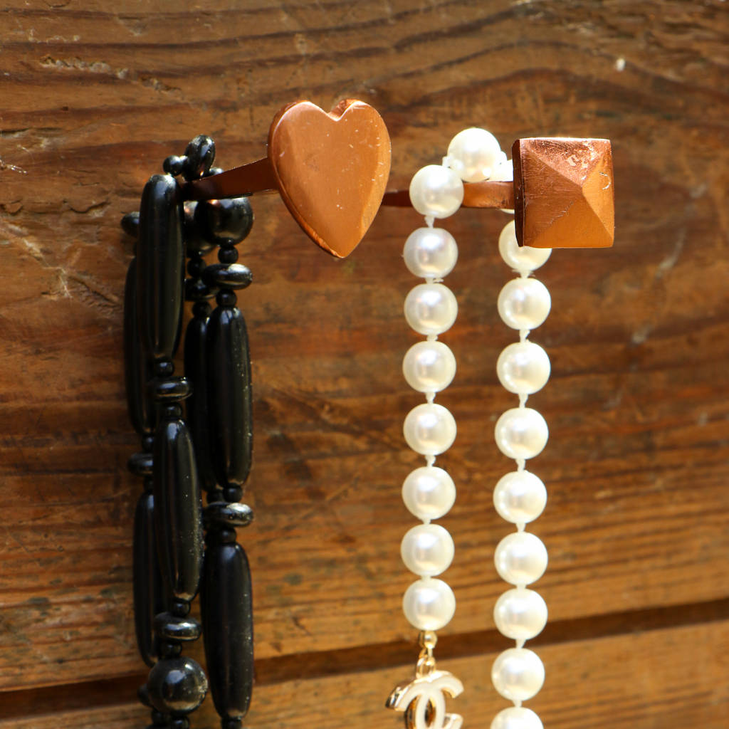 copper nail hangers set of three by trincaferro