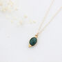 Gold Oval Dotted Gemstone Pendant Necklace, thumbnail 5 of 11
