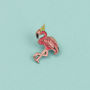 Flamingo In A Party Hat Enamel Pin Badge, thumbnail 1 of 3