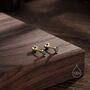Tiny Emerald Green Cz Marquise Screw Back Earrings, thumbnail 4 of 12