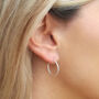 Silver Faceted Hoop Earrings, thumbnail 2 of 7