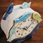 Handmade Clock With Fish Coloured In Blues, thumbnail 3 of 8