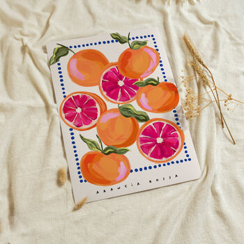 Blood Orange Art Print Fruit Illustration, 2 of 7