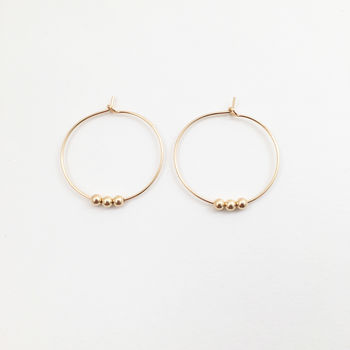 Gold Filled Beaded Hoop Earrings By Ilona Maria Jewellery