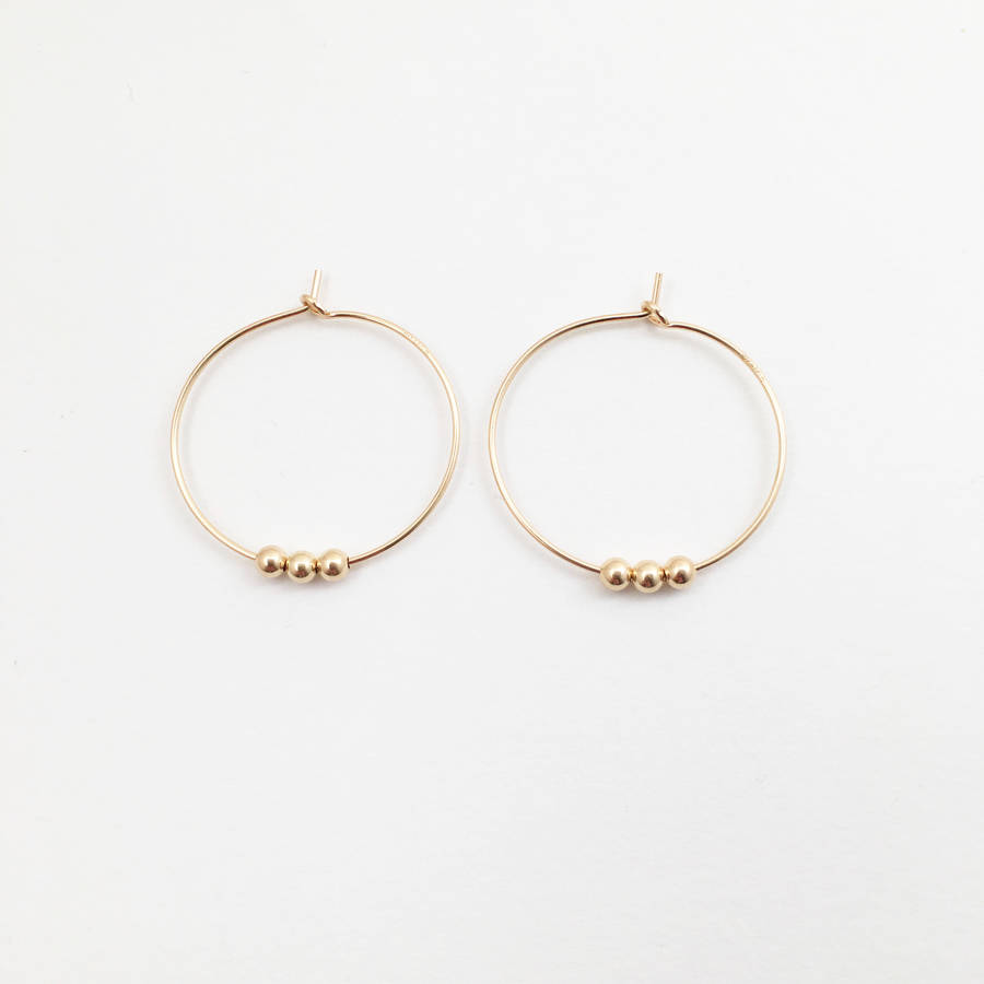 gold filled beaded hoop earrings by beadin' nora