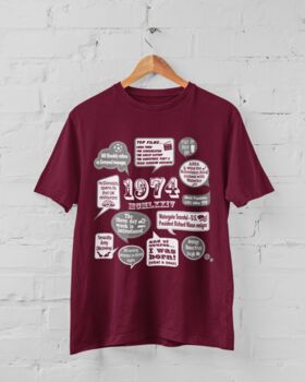 'Events Of 1974' Bespoke 50th Birthday Gift T Shirt, 8 of 9