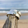 Blue Topaz December Birthstone Ring In Textured Sterling Silver, thumbnail 7 of 11