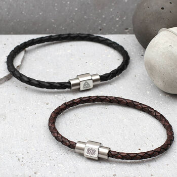 Mens Personalised Infinity Symbol Leather Bracelet, 3 of 6